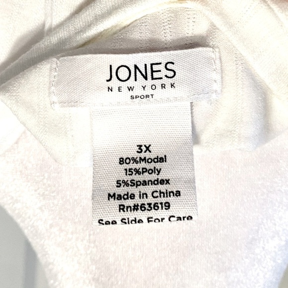 Jones New York White Long Sleeve Tunic Soft Stretch Fabric Plus Size 3X - Picture 6 of 8